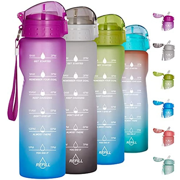 Leak Proof BPA Free Non-Toxin for Gym Running Outdoors Goothdurs 32 oz Motivational Water Bottle with Time Marker & Straw to Drink Leak Proof BPA Free Non-Toxin for Gym Running Outdoors Goothdurs 32 oz Motivational Water Bottle with Time Marker & Straw to Drink